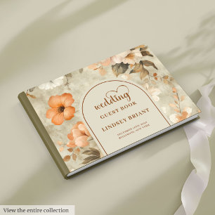 Livro De Visitas Chic Vintage Boho Terracota Marfim Azeitona Casame