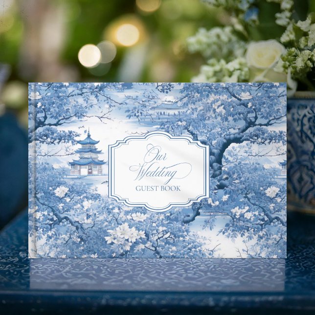 Livro De Visitas Chinoiserie Pattern enquadrado Calliografia ID1094 (Criador carregado)