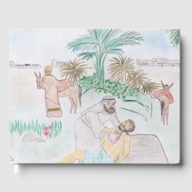 Livro De Visitas Christian Trabalho de arte O bom samaritano (Frente)