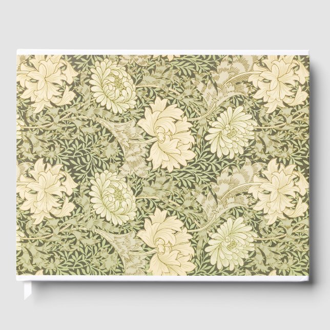 Livro De Visitas Chrysanthemum Flower Pattern (por William Morris) (Frente)