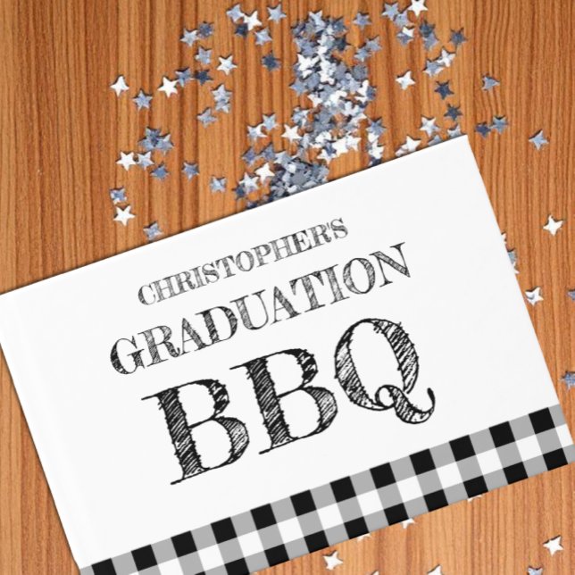 Livro De Visitas Churrasco de formatura em gingham (Criador carregado)