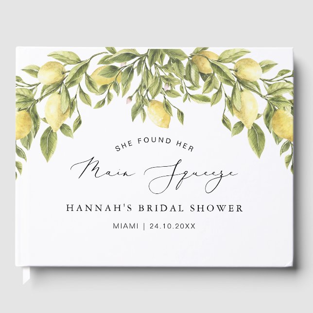 Livro De Visitas Chuva de Noiva Costa Amalfi Limão Amarelo (Frente)