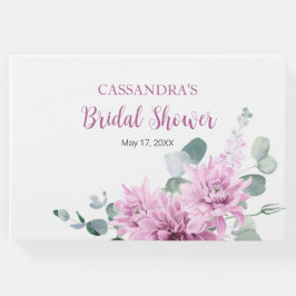 Livro De Visitas Chuva de Noiva em Verde Eucalipto Dahlia Roxo