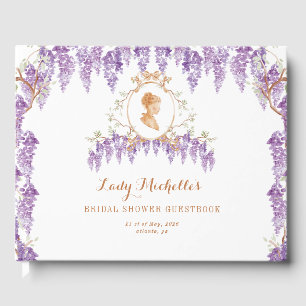 Livro De Visitas Chuva de Noiva Floral Wisteria Vintage Regência