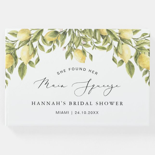 Livro De Visitas Chuva de Noivas Costa Amalfitana Limão Amarelo (Frente)