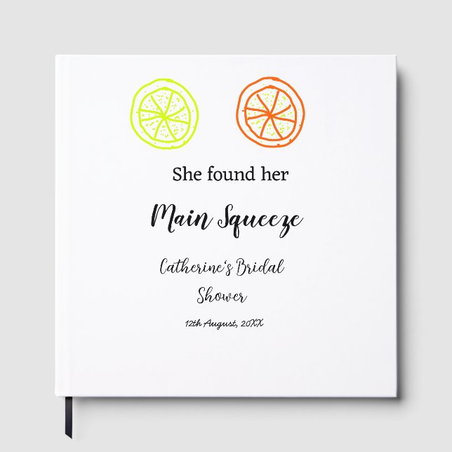 Livro De Visitas Chuveiro de noiva limão cítrico Main Squeeze adici (Frente)