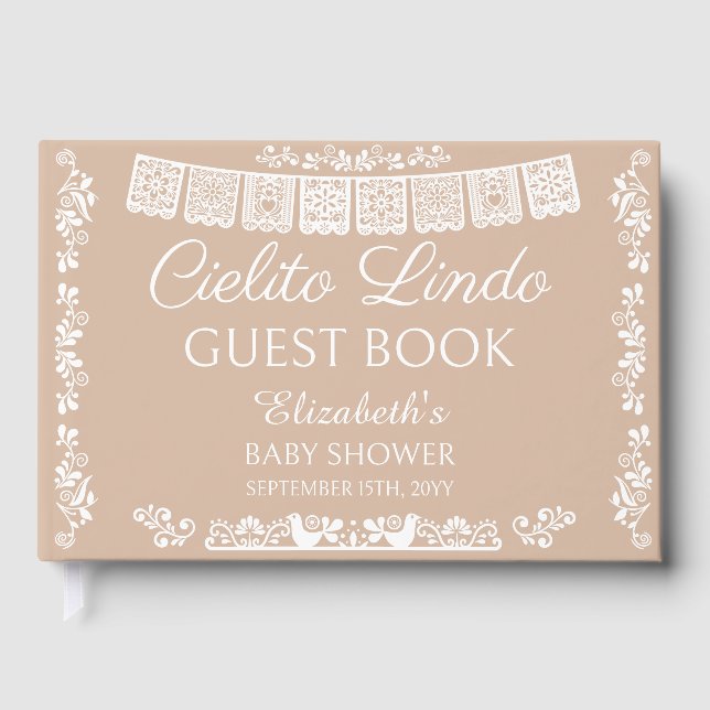 Livro De Visitas Cielito Lindo Beige Baby Shower (Frente)