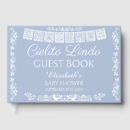 Livro De Visitas Cielito Lindo Dusty Blue Baby Shower