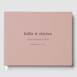 Livro De Visitas Cinnamon Rosa Modern Type Wedn Guest Book