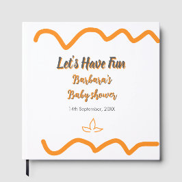 Livro De Visitas Cinza-de-laranja retro-espanhol chá de fraldas boh