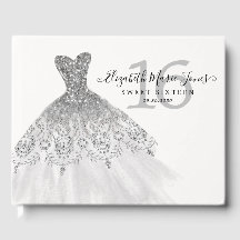 Cinza de prata brilha com brilho 16º aniversário