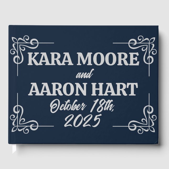 Livro De Visitas Cinza sobre Casamento de Apodídios Azuis de Chapa (Frente)