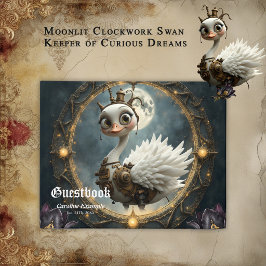 Livro De Visitas Cisne Mecânico ao Luar – Guardião de Sonhos Curios