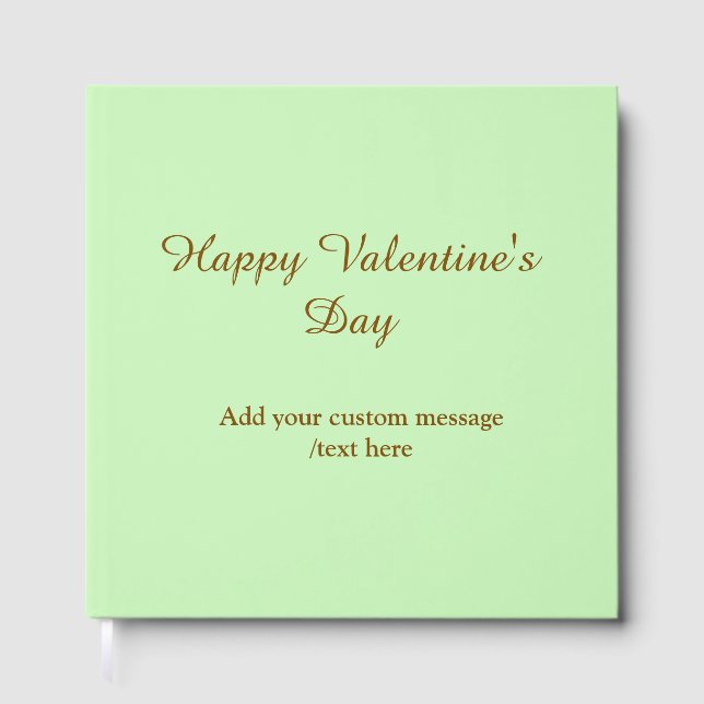 Livro De Visitas Citrus green brown happy Valentine's day simple  (Frente)