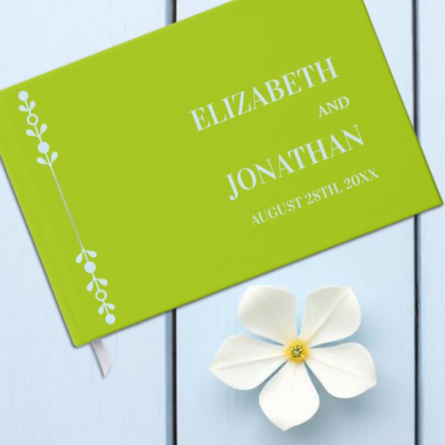 Livro De Visitas Citrus Green & Coastal Blue Wedding (Criador carregado)