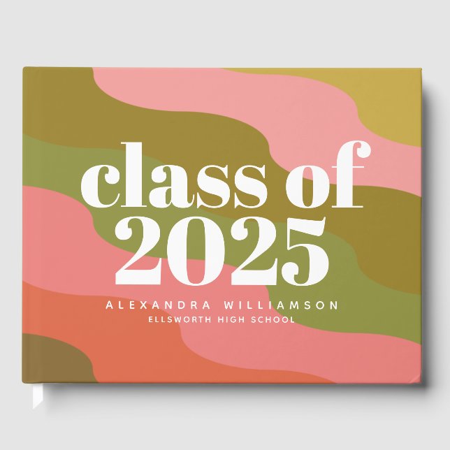 Livro De Visitas Classe de 2023 Cor-de-Rosa e Verde (Frente)