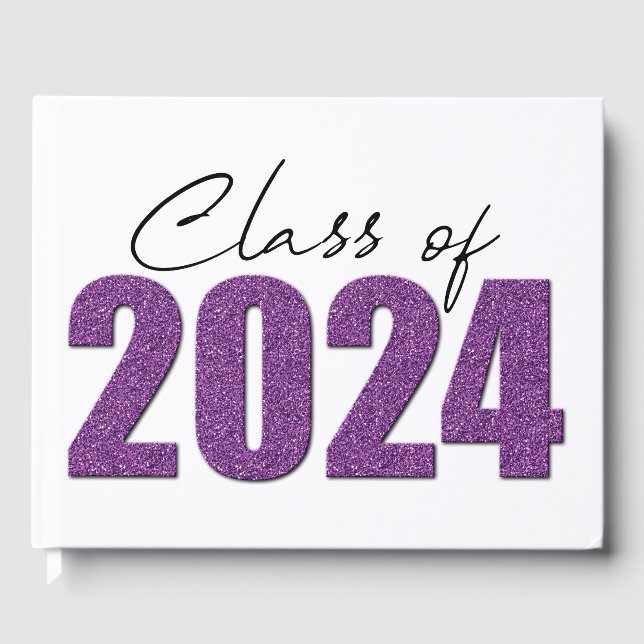 Livro De Visitas Classe de brilho roxo de 2024 (Frente)