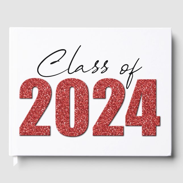Livro De Visitas Classe de brilho vermelho de 2024 (Frente)
