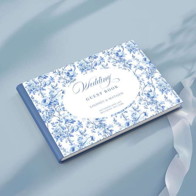 Livro De Visitas Classic French Blue Roses Toile Guest Book (Classic French Blue Roses Toile Guest Book)