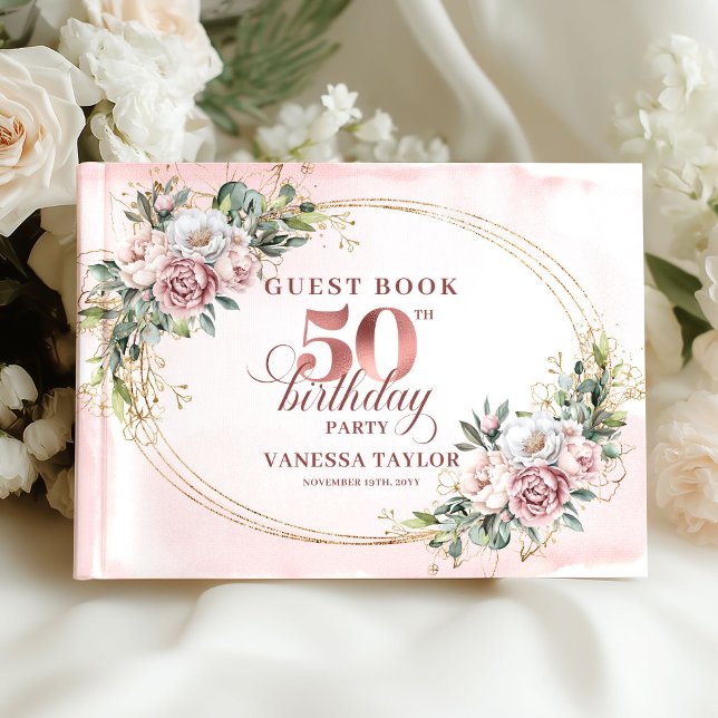 Livro De Visitas Classic Luxe Rose Gold 50th Birthday Guest Book (Classic Luxe Rose Gold 50th Birthday Guest Book)