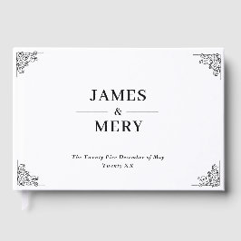 Livro De Visitas Classic Monogram Elegant Border Wedding