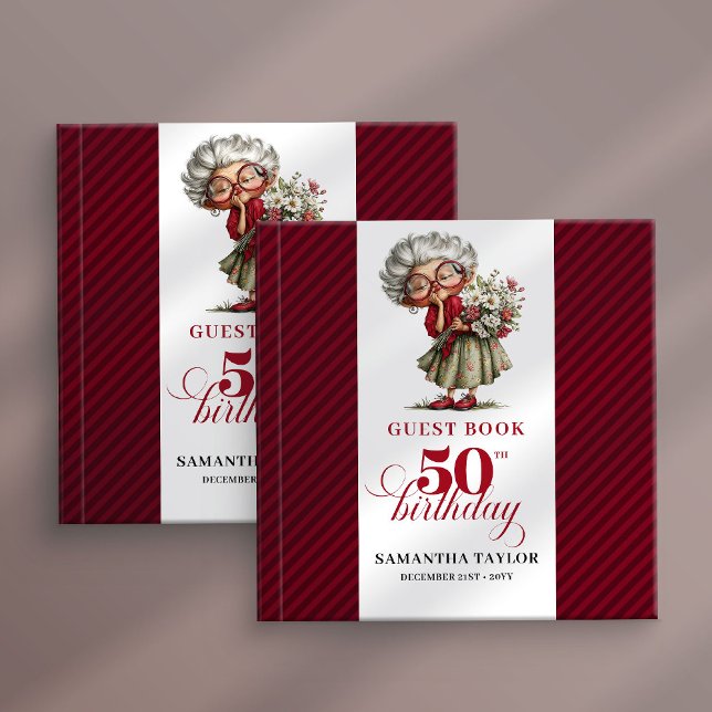 Livro De Visitas Classic Quirky Woman 50th Birthday Whimsical  (Classic Quirky Woman 50th Birthday Whimsical Guest Book

)