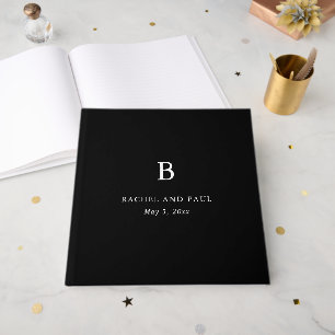 Livro De Visitas Clássico Atemporal Monograma Casamento Formal