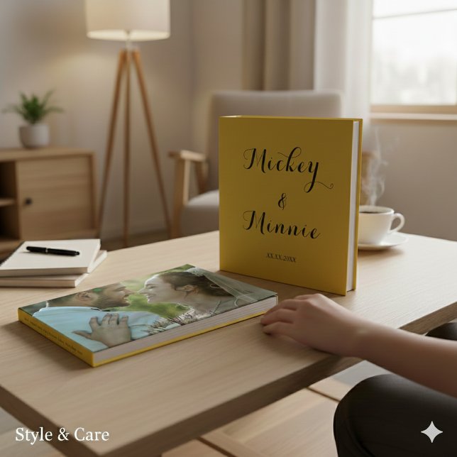 Livro de Visitas Clássico com Texto Personalizado  (Classic Guest Book with Custom Text & Photo)