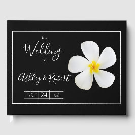 Livro De Visitas Clássico Formal Moderno, Branco em Preto, Casament