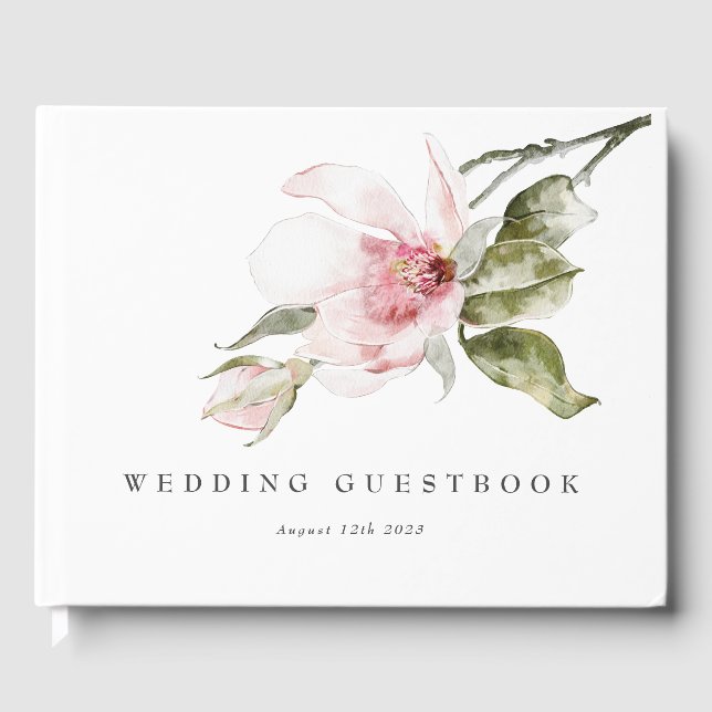 Livro De Visitas Classy Floral Elegant Wedding (Frente)