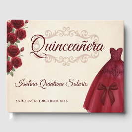 Livro De Visitas Classy Photo Quinceanera 15th Birthday Burgundy 