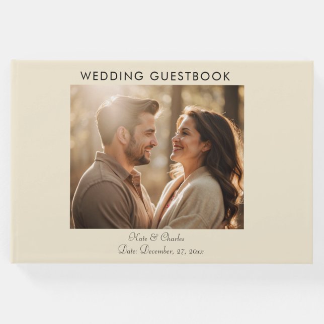 Livro De Visitas Código Qr Personalizado de Foto Moderno Elegante (Frente)