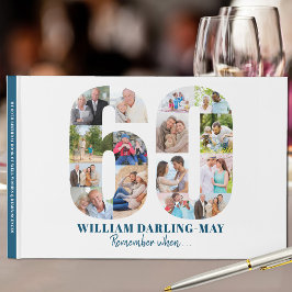 Livro De Visitas Colagem de Fotos 60º Aniversário Lembre-se Quando 