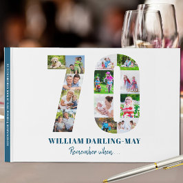 Livro De Visitas Colagem de Fotos de Aniversário de 70 Lembrar Quan