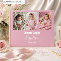 Colagem de Fotos de Batismo Moderno Rosa Empoeirad
