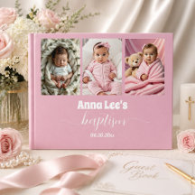 Colagem de Fotos de Batismo Moderno Rosa Empoeirad
