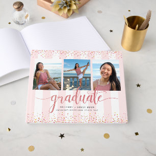 Livro De Visitas Colagem de fotos de script de rosa de graduação