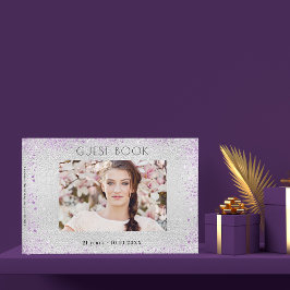 Livro De Visitas Colagem de fotos violeta festa de aniversário prat