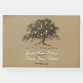 Livro De Visitas Coleção de Casamento de Árvores de Carvalho Antigo