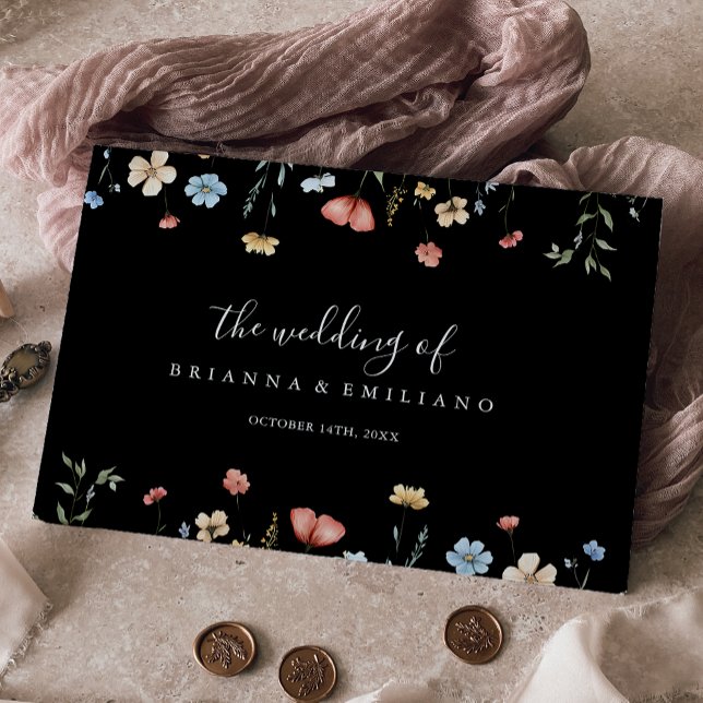 Livro De Visitas Colorful Garden Wildflower Wedding (Criador carregado)