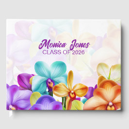 Livro De Visitas Colorful Orchids Graduation 