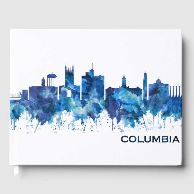 Livro De Visitas Columbia Missouri Skyline Blue (Frente)