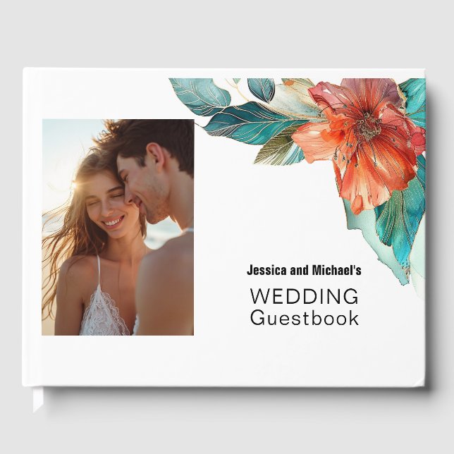 Livro De Visitas Com a foto impressionante Hibiscus Serenade Paradi (Frente)