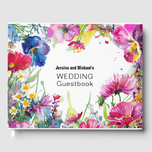 Livro De Visitas Com foto no fundo do Meadow Blooms