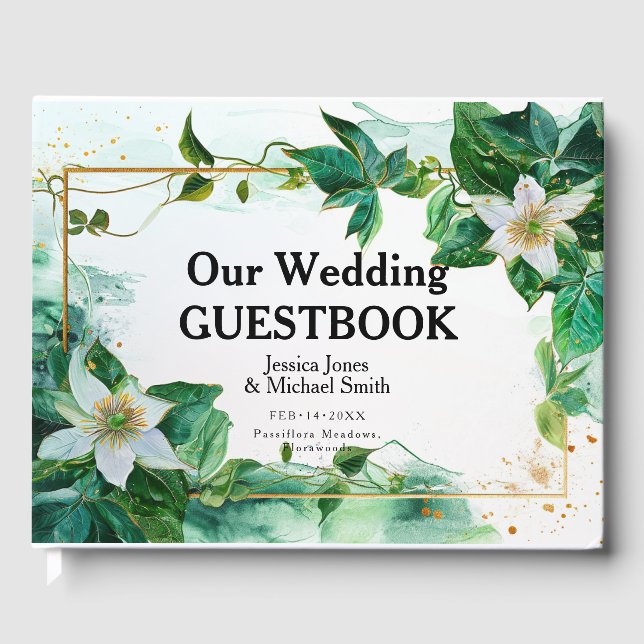 Livro De Visitas 💍 com foto Passiflora Serenity (Frente)