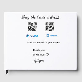 Livro De Visitas Compre uma bebida para a noiva doação QR Venmo Pay