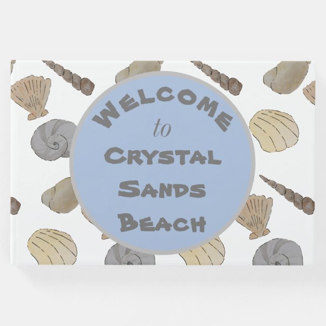 Livro De Visitas Conchas do Mar de Aquarela Bem-vindas (Frente)