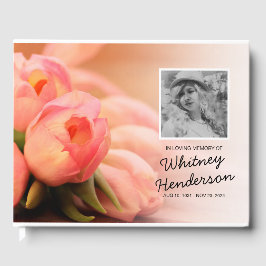 Livro De Visitas Condolência das Tulipas Rosa | Memória Funeral Fot