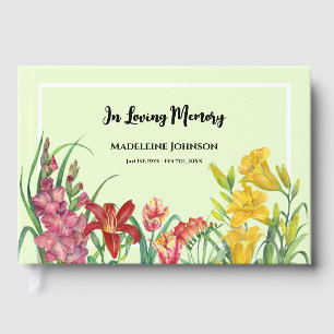Livro De Visitas Condolências Cor Quente Blooms Florais Primavera