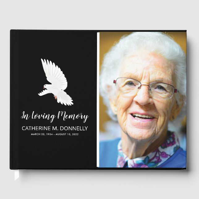 Livro De Visitas Condolências do Funeral Negro | Lembrança de Foto (Frente)